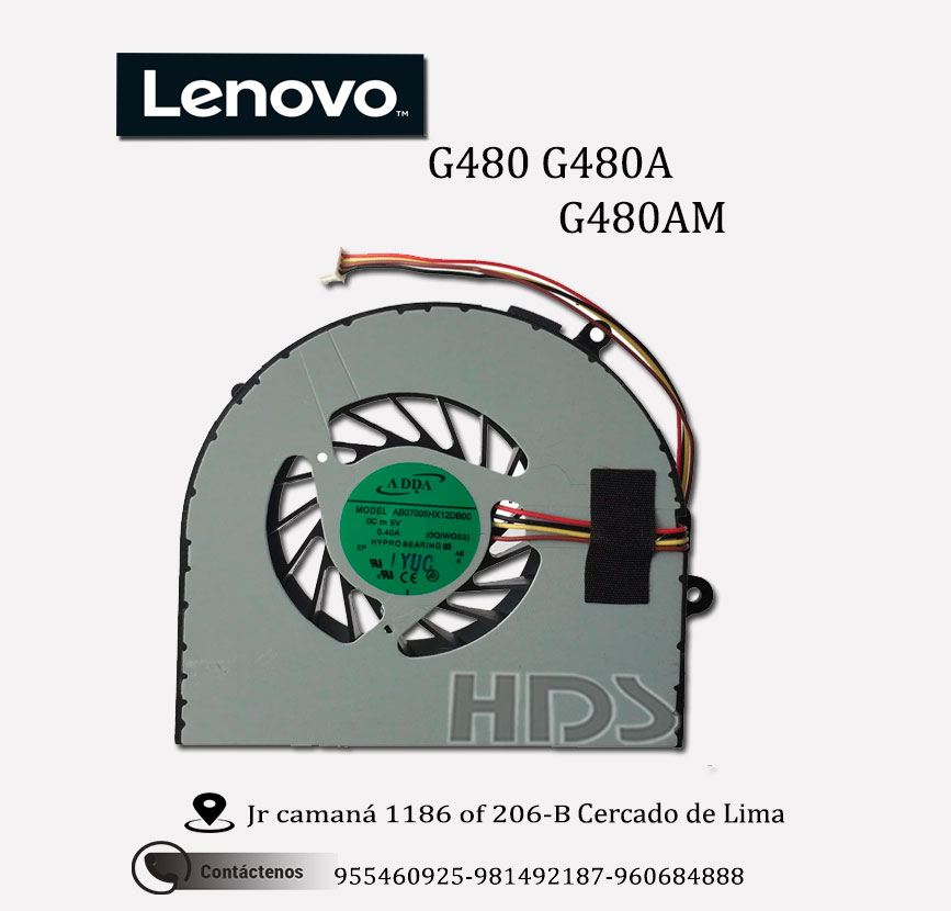 COOLER VENTILADOR Lenovo G480 G480A  G485