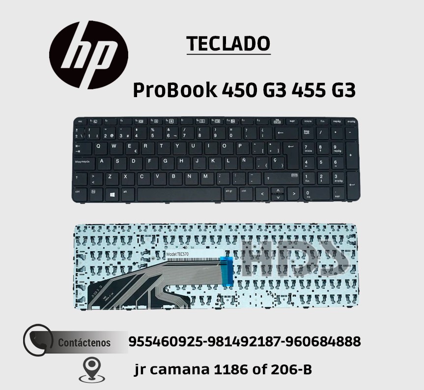 TECLADO  HP  PROBOOK 450 G3 G4, 455 G3